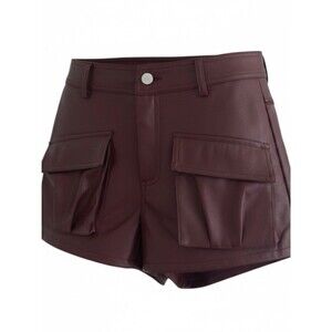Emory Park Burgundy Cargo faux leather Skort XS